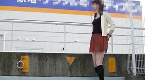 Japanese Crossdresser Outdoor Flashing.