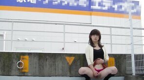 Japanese Crossdresser Outdoor Flashing.