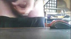 old bearded grandpa shooting his load