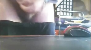 old bearded grandpa shooting his load