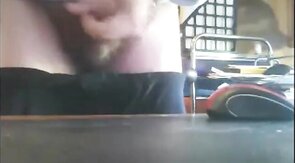 old bearded grandpa shooting his load