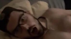 Serbian Boy plays with his black dildo!