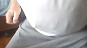old man jerking his big dick
