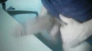 thick huge cock show on desk