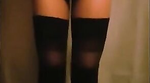 Slutty Sissy Tease & Spank in Stockings