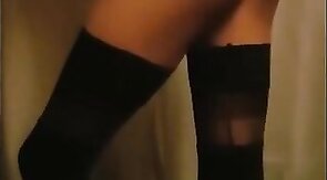 Slutty Sissy Tease & Spank in Stockings