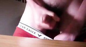 Jerk cum load onto dorm desk