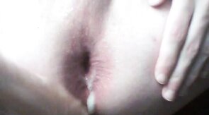 Twink using Cum as lube