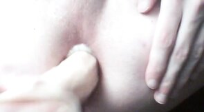 Twink using Cum as lube