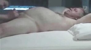 Grandpa Bill and I play in a motel room