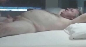 Grandpa Bill and I play in a motel room