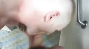 sucking off a stranger in men's shower