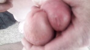 My buddy wanking our cocks together