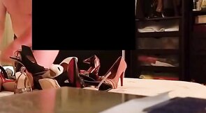 My friend asked me to fuck his girl's shoes once again