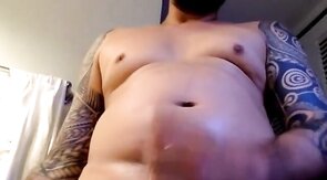 Chubby Inked Str8 Guy cums fast on cam #13