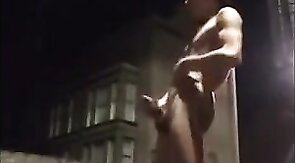 Guy Exhibitionist showing it all on busy streets