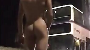 Guy Exhibitionist showing it all on busy streets