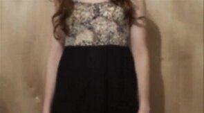 Twink Crossdresser Strips in Dress and Panties