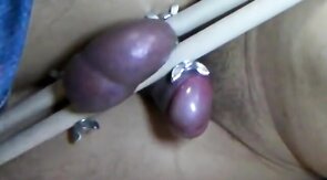 Painful Ballbusting: Amateur Asian BDSM Masturbation