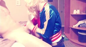 Crossdresser SS Harley Quinn Sucks Cock and Balls