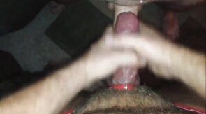 Big Cock Covered in Cum Gets a Hot Cleanup!