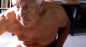 Grandpa Stroking on Cam