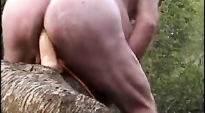 Outdoor Anal Fun with Sex Toys for Amateur Bear Couple