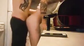 Big-Cock Amateur Bareback in the Kitchen