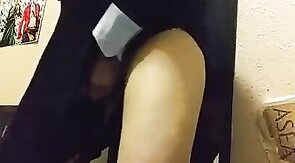 Latin Twink Crossdresser Rides His Toy