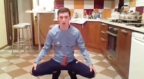 Cumming in my New Kitchen with my Big Cock