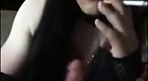 Crossdresser Smokes and Swallows