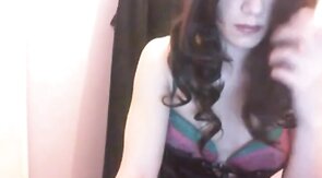 Femboy Twink Strokes on Webcam