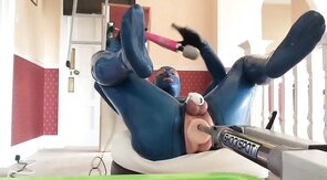 Chastity Anal Fucking Machine for PVC Sissy