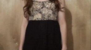 Twink Crossdresser Strips in Dress and Panties