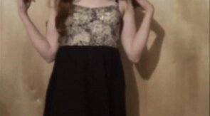 Twink Crossdresser Strips in Dress and Panties