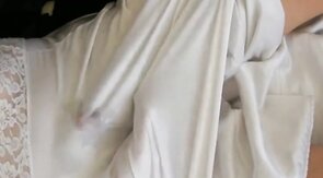 Nylon Slip Wank & Cum - Vintage Crossdresser Webcam Solo