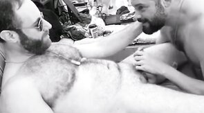 Muscular Bear John Gets Fucked at a Wild Pool Party