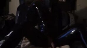 Twink's Kinky Latex Self-Bondage Session with a Sex Toy