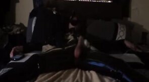 Twink's Kinky Latex Self-Bondage Session with a Sex Toy