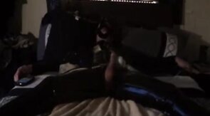 Twink's Kinky Latex Self-Bondage Session with a Sex Toy