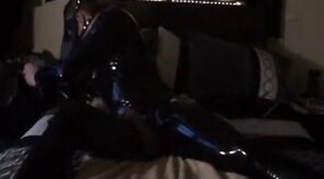 Twink's Kinky Latex Self-Bondage Session with a Sex Toy