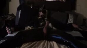 Twink's Kinky Latex Self-Bondage Session with a Sex Toy