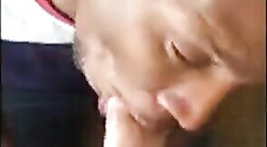 Black Guy Gives Head to a Hung White Boy