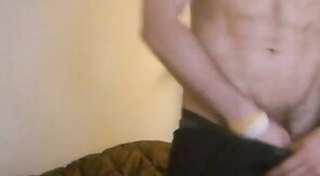 Muscular Twink Jacks Off His Big Cock