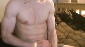 Muscular Twink Jacks Off His Big Cock