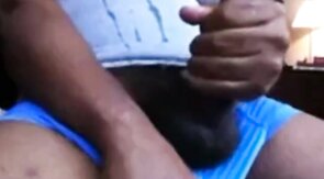 Hung Black Stud Strokes His Big Cock