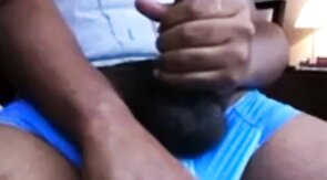 Hung Black Stud Strokes His Big Cock