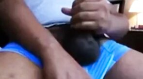 Hung Black Stud Strokes His Big Cock