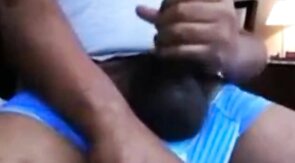 Hung Black Stud Strokes His Big Cock