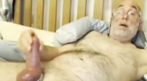 Big-Cock Bear Grandpa Strokes Solo